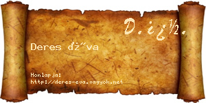 Deres Éva névjegykártya